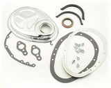 Mr. Gasket 2 piece quick change timing cover chrome SBC Chevy steel 1099