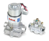 Holley 110 GPH Blue® Electric Fuel Pump With Regulator - 712-802-1 black polished aluminum