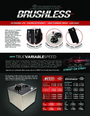 Aeromotive 11193 Brushless In-Line A1000 Fuel Pump w/ Variable Speed Controller