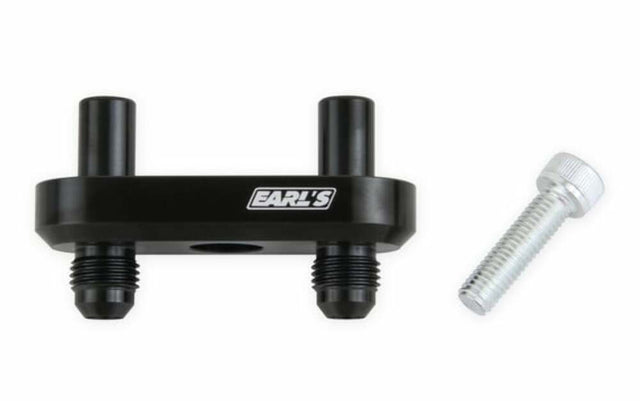 Earl's Oil Cooler Transmission Adapter - 1128ERL AN fitting black aluminum
