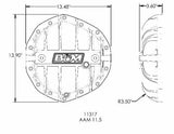 Hi-Tek Aluminum Differential Cover for AAM 11.5 - Black aluminum black anodized