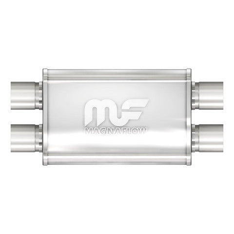 Muffler Stainless Steel 2.5 ID Dual In Dual Out 4 X 9 Oval 20 lg 11386 Magnaflow
