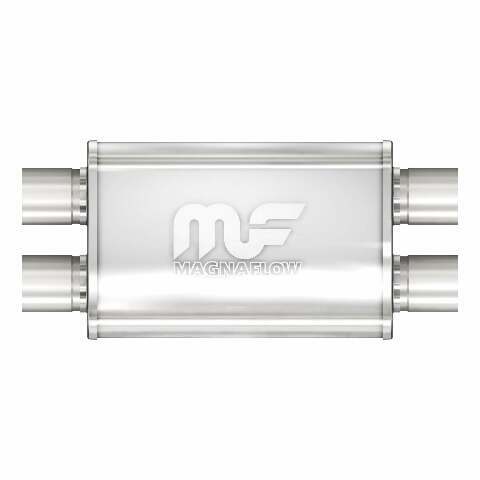 Muffler Stainless Steel 2.5 ID Dual In Dual Out 4 X 9 Oval 20 lg 11386 Magnaflow