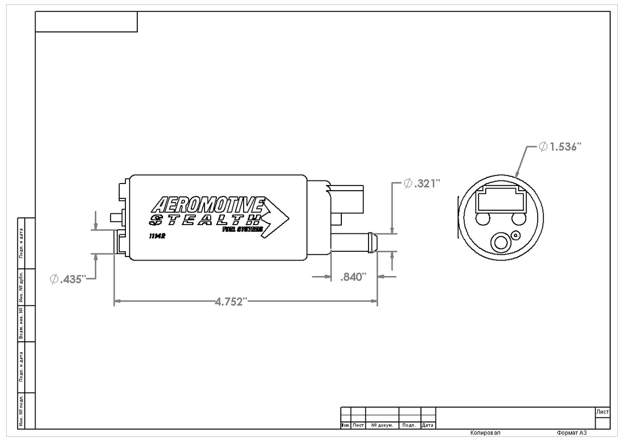 Electric Fuel Pump High Flow EFI Performance Universal Fit Aeromotive 11542-BGPL