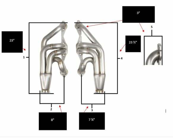 Small Block Chevy Turbo Headers - Polished Finish - 11573FLT performance headers