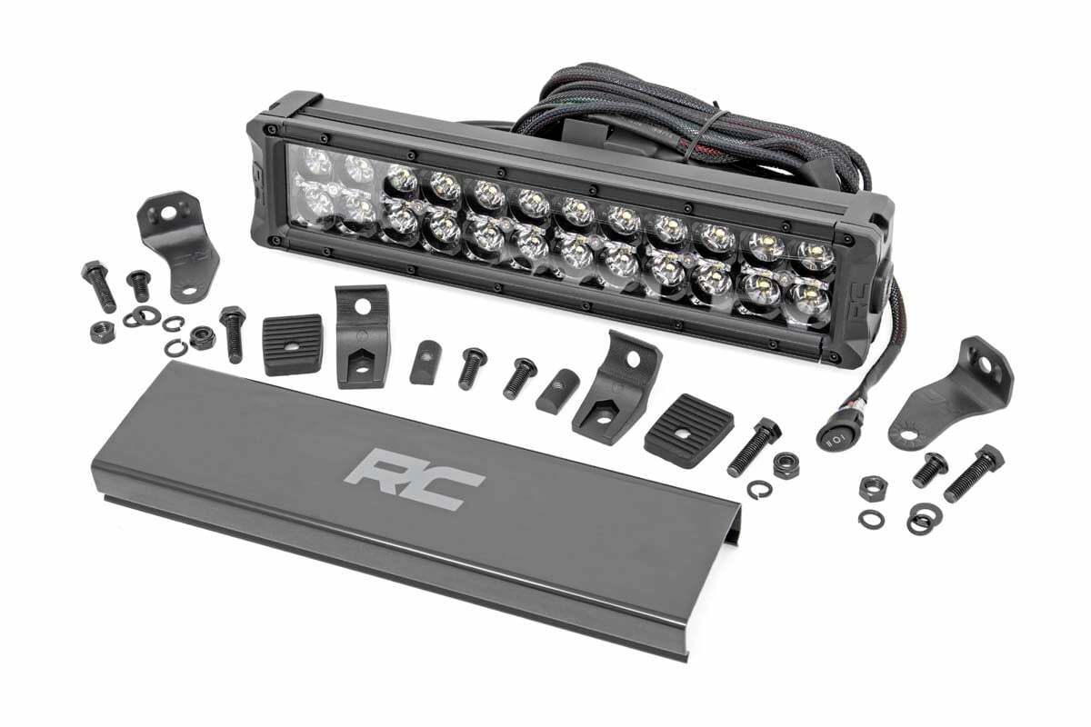 12 Inch Black Series LED Light Bar; Dual Row; White DRL 70912BD
