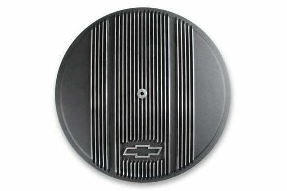 Holley Vintage Series GM Licensed Air Cleaner - Satin Black Machined - 120-173