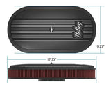 Holley Vintage Series Oval Air Cleaner - Satin Black Machined - 120-402