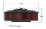 Holley Vintage Series Oval Air Cleaner - Satin Black Machined - 120-402