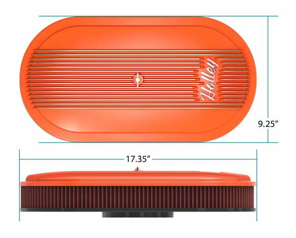 Holley Vintage Series Oval Air Cleaner - Factory Orange Machined - 120-403