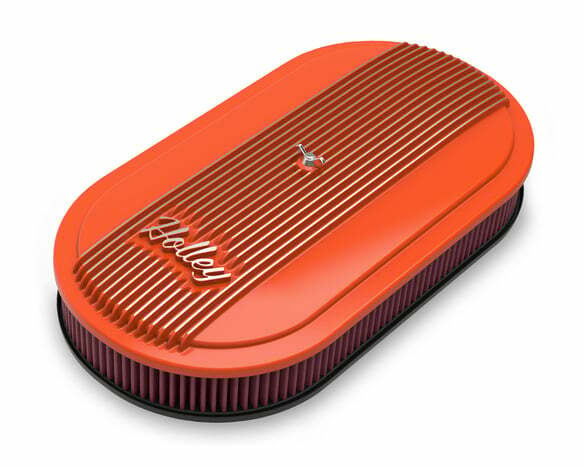 Holley Vintage Series Oval Air Cleaner - Factory Orange Machined - 120-403