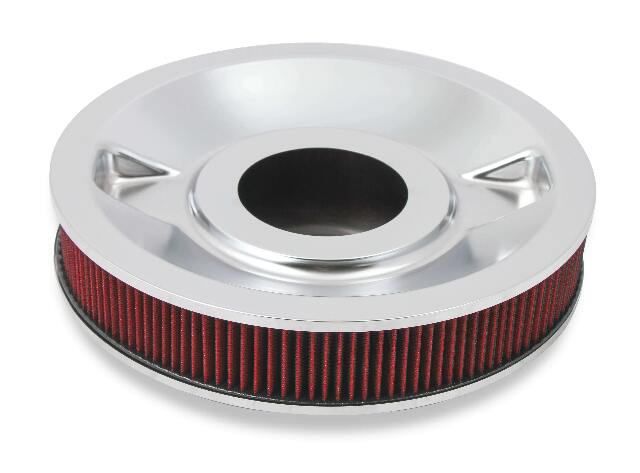 Holley 4150 Drop Base Air Cleaner Chrome w/3 Red Washable Gauze Filter - 120-4130