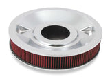 Holley 4150 Drop Base Air Cleaner Chrome w/3 Red Washable Gauze Filter - 120-4130