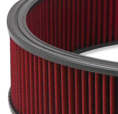 Holley 4150 Drop Base Air Cleaner Chrome w/4 Red Washable Gauze Filter - 120-4140