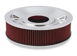 Holley 4150 Drop Base Air Cleaner Chrome w/4 Red Washable Gauze Filter - 120-4140