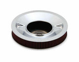 Holley 4500 drop base air cleaner chrome w/3 red washable gauze filter - 120-4530