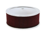 Holley 4500 Drop Base Air Cleaner Chrome w/6 Red Washable Gauze Filter - 120-4560