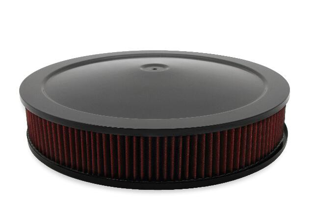 Holley 4500 drop base air cleaner black w/3 red washable gauze filter - 120-4630