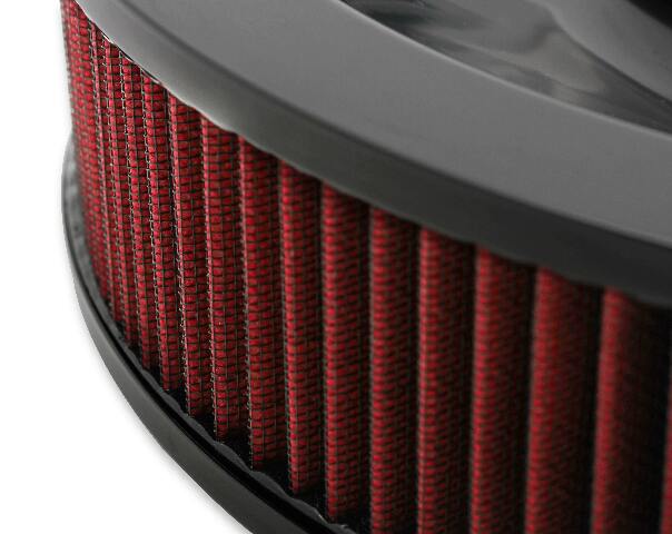 Holley 4500 drop base air cleaner black w/3 red washable gauze filter - 120-4630