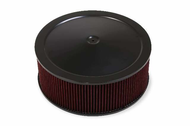 Holley 4500 Drop Base Air Cleaner Black w/6 Red Washable Gauze Filter - 120-4660