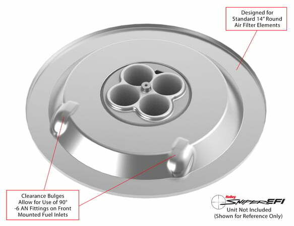 Holley EFI Sniper Air Cleaner Assembly, 14 x 3 - Chrome Finish - 120-530