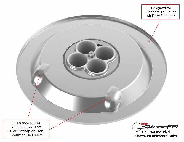 Holley EFI Sniper Air Cleaner Assembly, 14 x 4 - Chrome Finish - 120-540