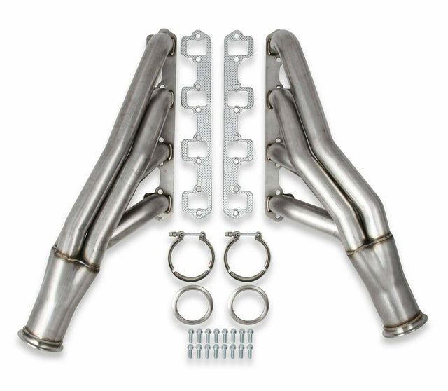 12164FLT Small Block Ford Turbo Headers, Natural 304 Stainless performance headers polished stainless steel