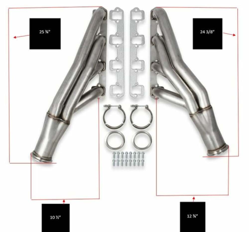 Small Block Ford Turbo Headers - Natural 304 Stainless Steel -12167FLT performance headers