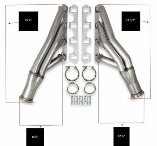 Small Block Ford Turbo Headers - Polished 304 Stainless Steel 12168FLT performance headers