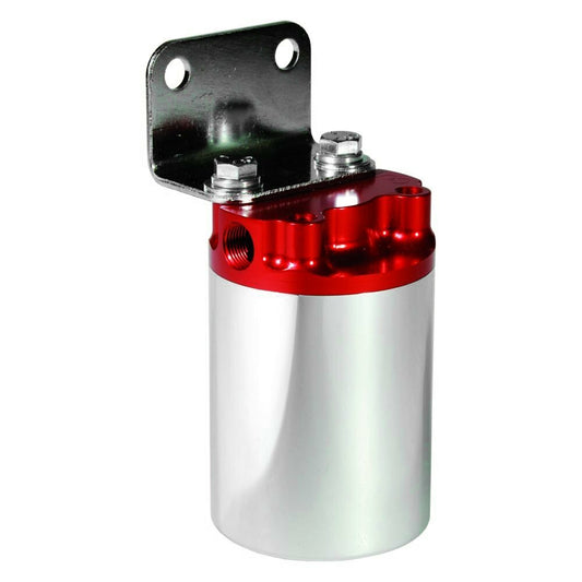 Aeromotive 12308 10 Micron, Red/Polished Canister Fuel Filter