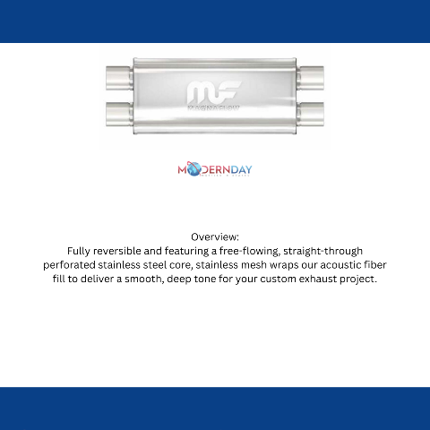 MagnaFlow performance muffler 2.5 inch inlet/outlet stainless steel 12468