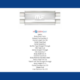 MagnaFlow performance muffler 2.5 inch inlet/outlet stainless steel 12468