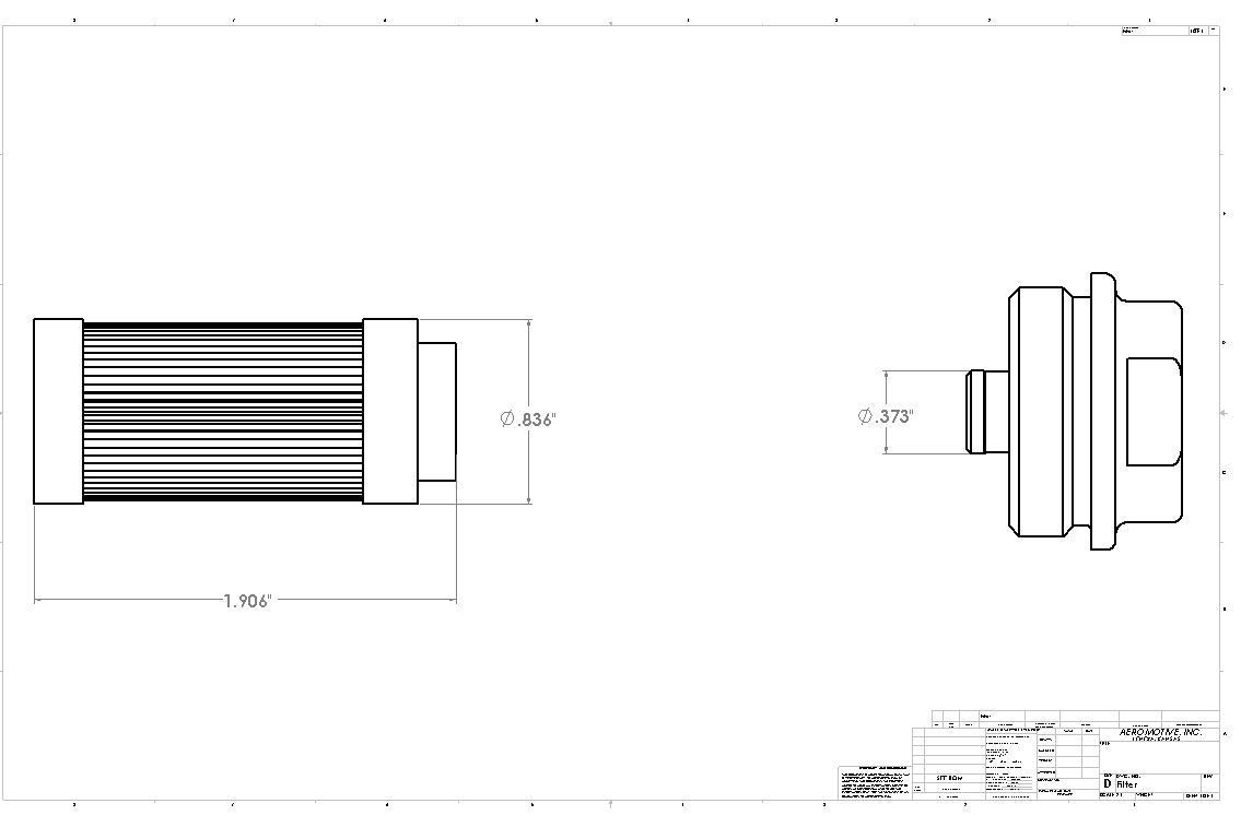Fuel Filter Element High Flow Fuel System Universal Fit Aeromotive 12616-BGPL