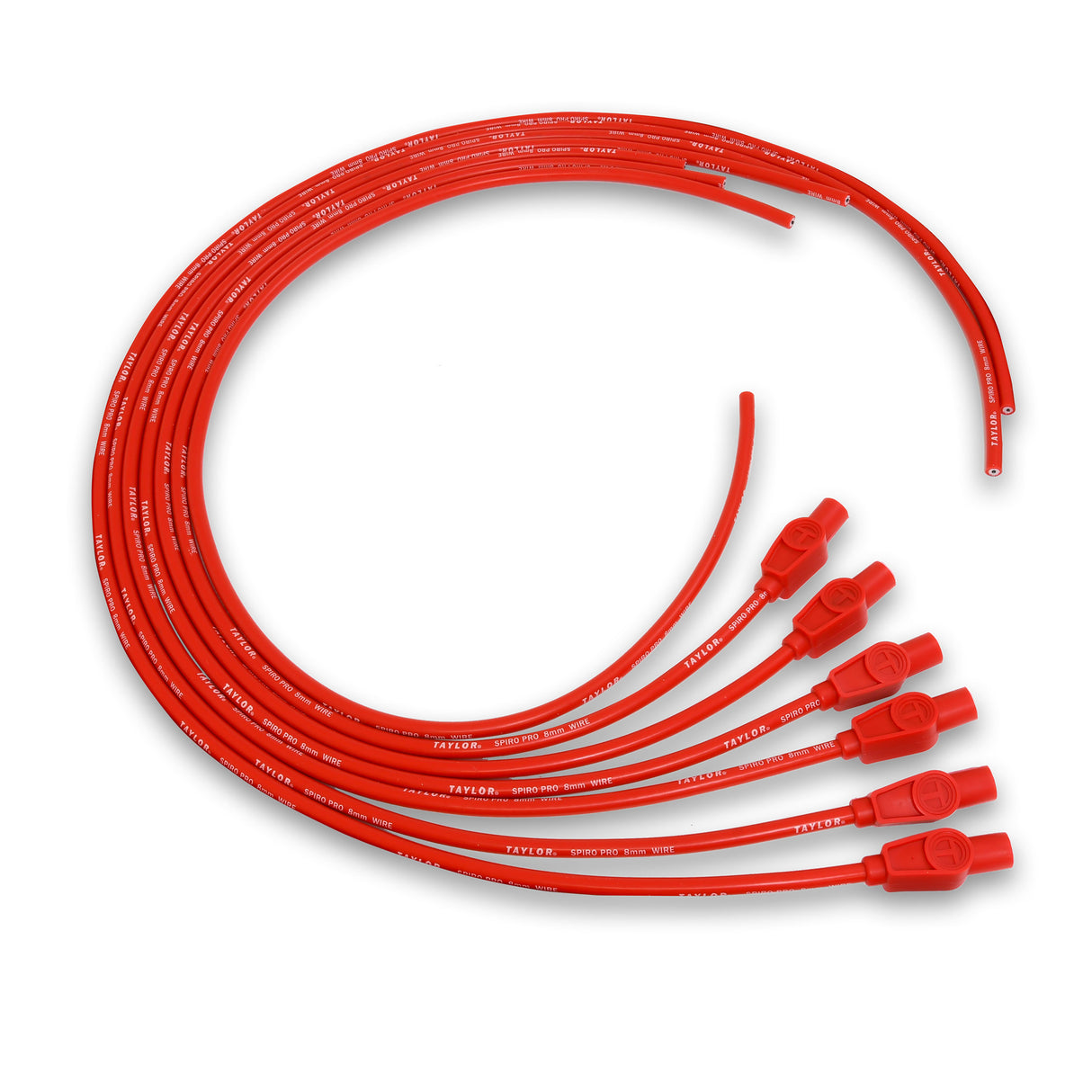 Spark Plug Wire Set Universal 8mm Silicone Spiro Pro 180? 350 ohm/ft Red 73245