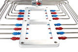 NOS blower injector plate, polished finish, red and blue plumbing - 13350-CNOS black wet