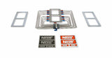 NOS blower injector plate, polished finish, red and blue plumbing - 13350-CNOS black wet