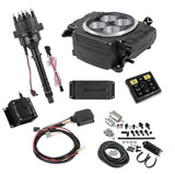 Holley EFI Sniper EFI 1958 Chevrolet Biscayne Sniper 2 EFI Bundle with HyperSpark Ignition System 550-511-3PK-SBC for Chevy Chevelle black aluminum