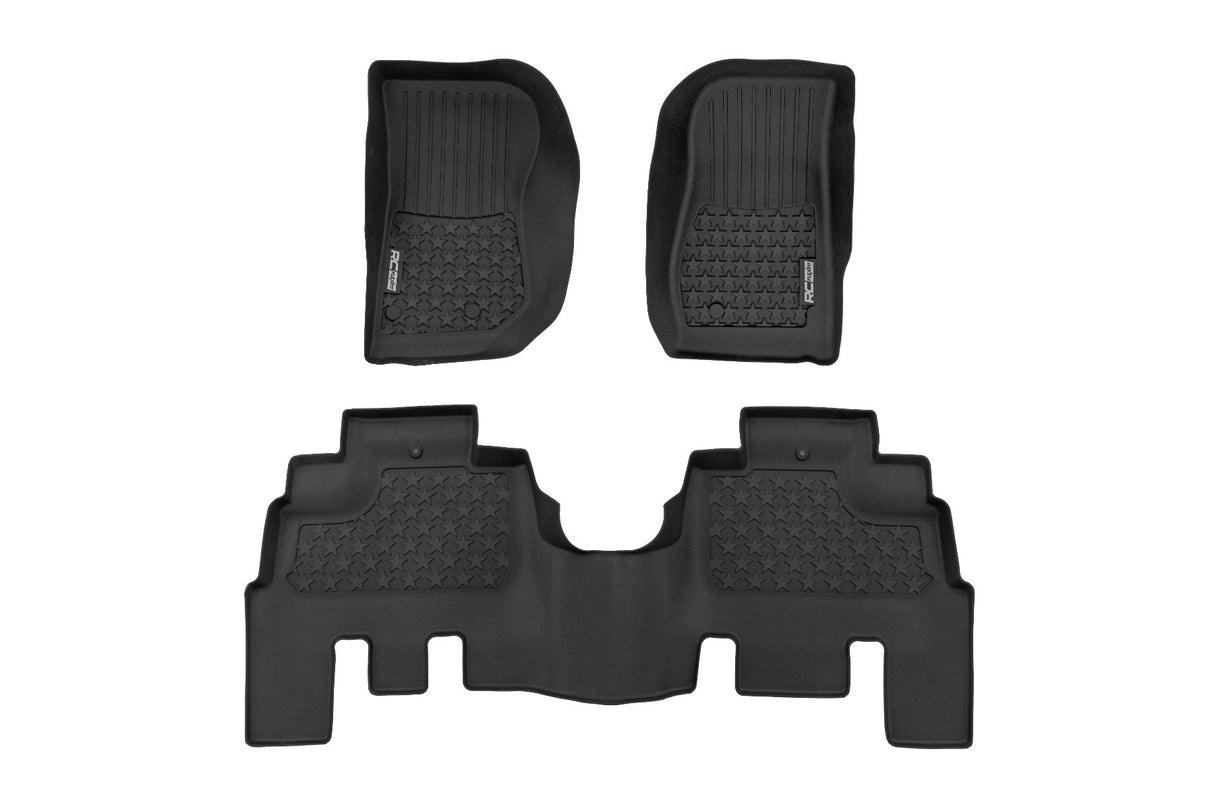 Rough Country Floor Mats - FR & RR - 4 Door - Jeep Wrangler Unlimited 4WD (2014-2018) - FF-61412