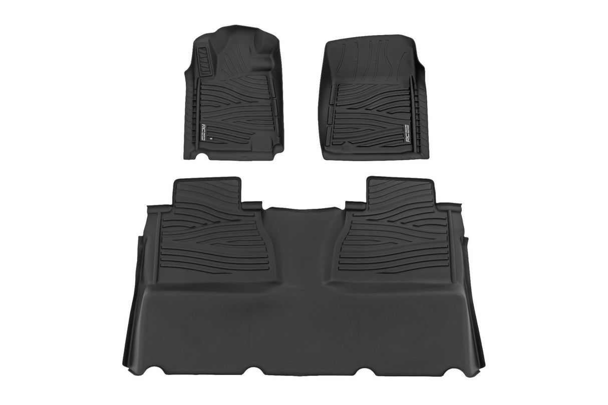 Rough Country Floor Mats - FR & RR - Double Cab - Toyota Tundra 2WD/4WD (2014-2021) - FF-71413