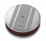 Holley 14 Round Finned Air Cleaner - 120-151 for Chevy polished aluminum