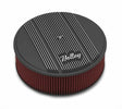 Holley 14 Round Finned Air Cleaner - 120-157 for Chevy black aluminum