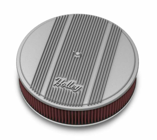 Holley 14 Round Finned Air Cleaner - 120-160 for Chevy aluminum