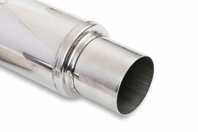 Round Performance Muffler 3.00 Inlet/ 3.00 Outlet 14419-FM Polished 12867