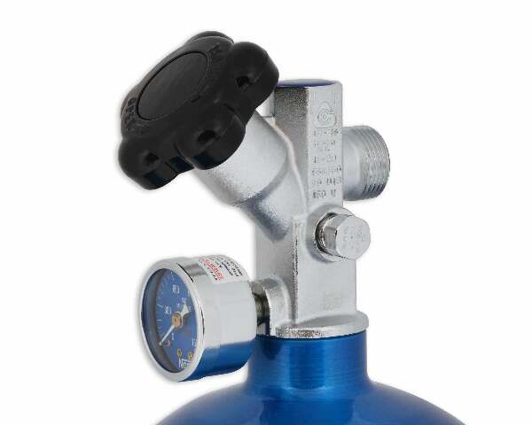 NOS nitrous bottle w/ blue finish and super hi flo valve 15 lb 14750NOS