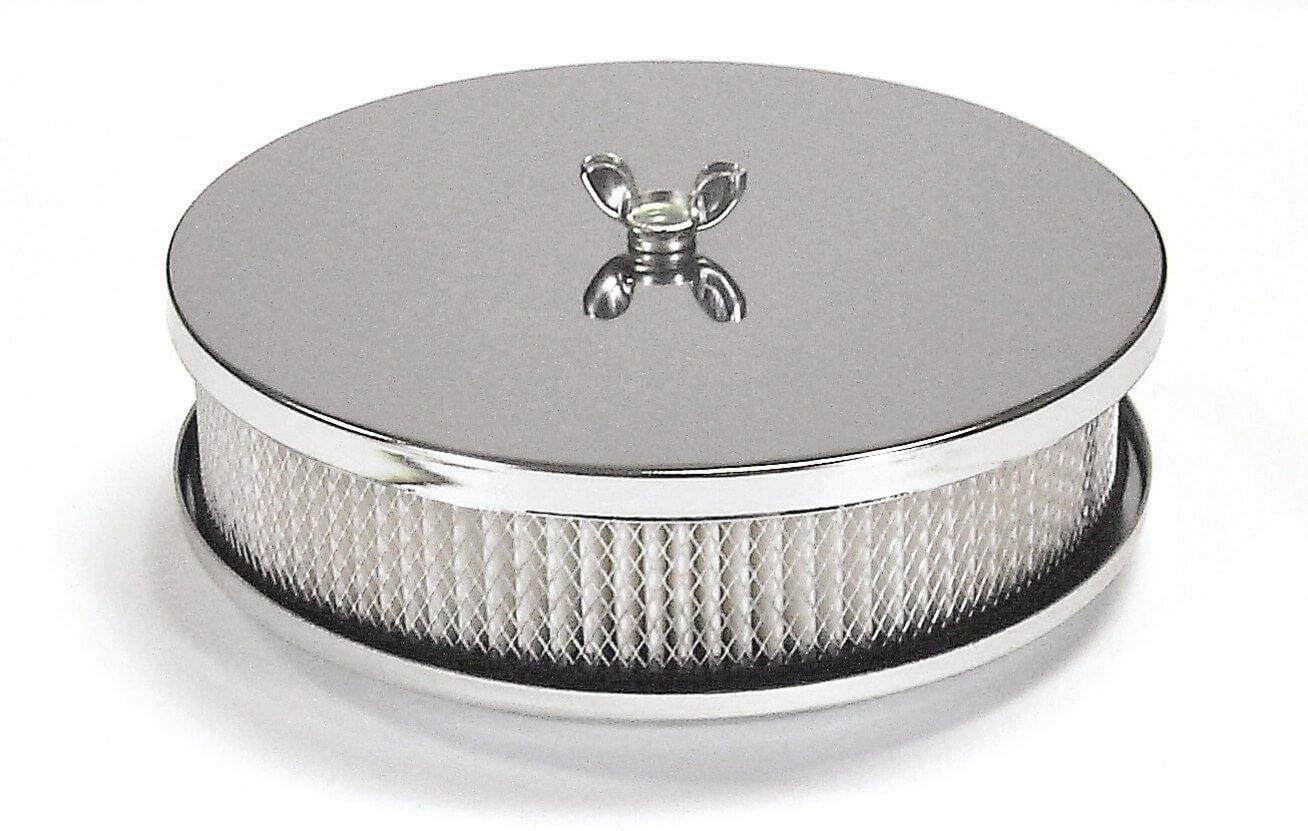 Mr. Gasket 1486 -  Air Cleaner - 6-1/2 Inch Diameter, 2 Inch Tall - Chrome Fits 5-1/8 Inch Diameter Carb Neck