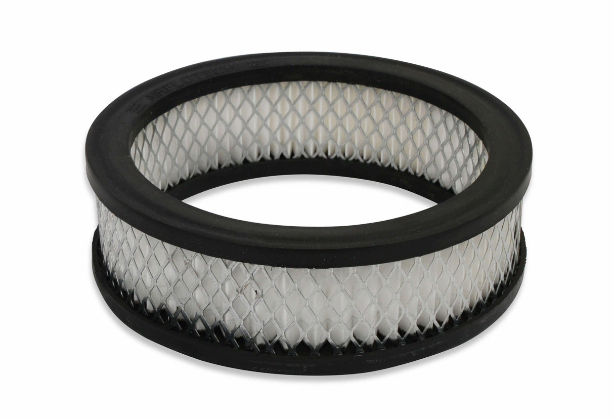 Mr. Gasket air cleaner 6 1/2 inch diameter, 2 inch tall chrome fits 5 1/8 inch diameter carburetor 6-1/2 inch diameter steel 1486
