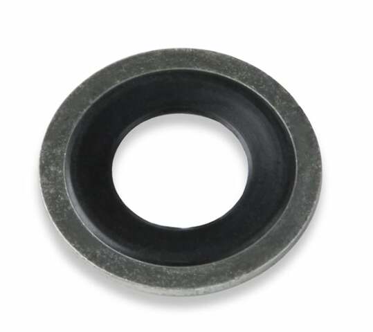 Mr. Gasket chrome oil pan plug 15 Chevy 1/2-20 thread rubber 2493