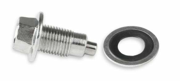 Mr. Gasket chrome oil pan plug 15 Chevy 1/2-20 thread rubber 2493