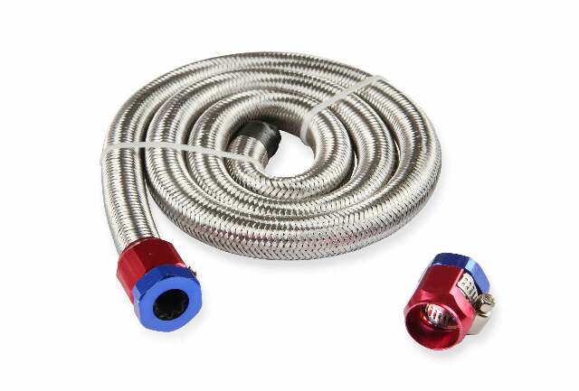 Mr. Gasket braided steel fuel line kit 3/8 inch x 3 foot carburetor rubber 1526