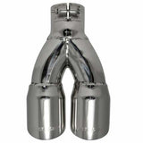 Flowmaster 15307 Exhaust Tip - 3.00 in. Dual Angle Cut Polished SS Fits 2.50 in.